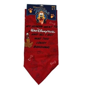 NOS Disney Tails Bandana Pluto Disney World Parks Exclusive Pet Souvenir M-L